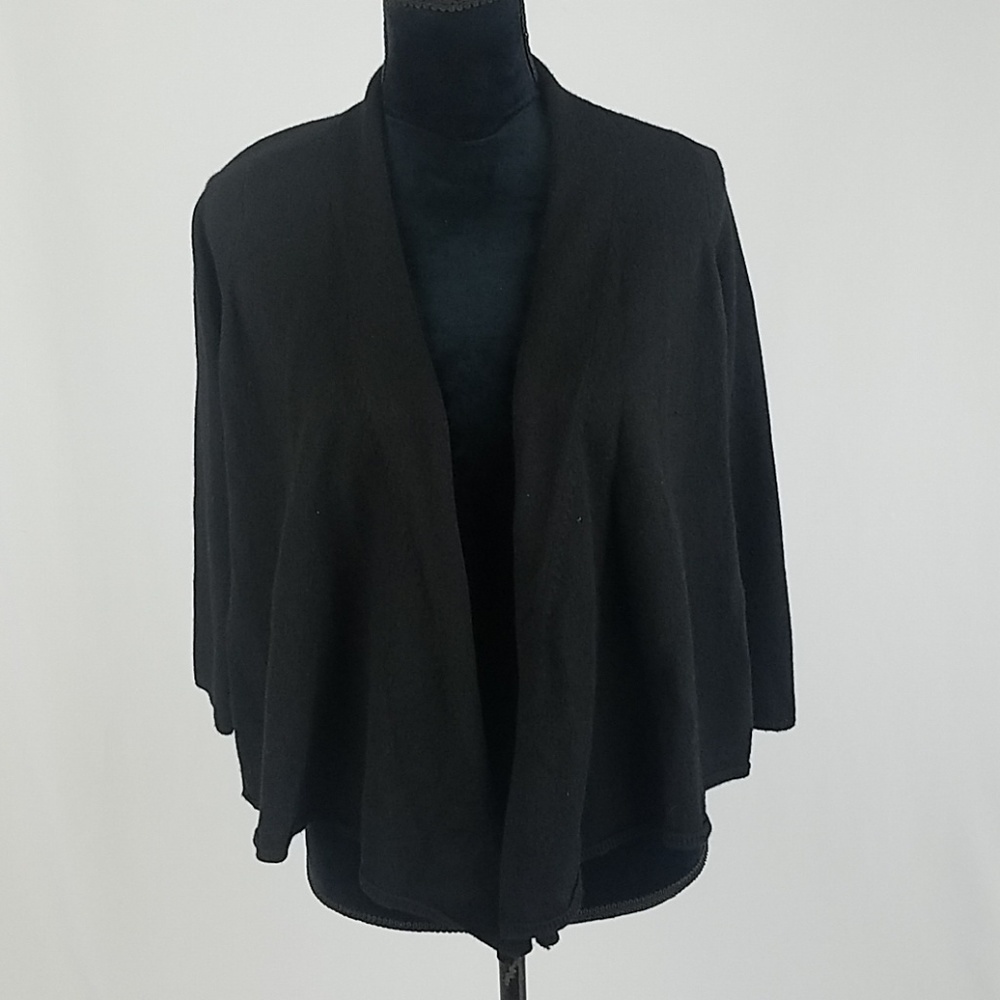 Vince women S‎ open front cashmere black cardigan long sleeve gothic minimalist